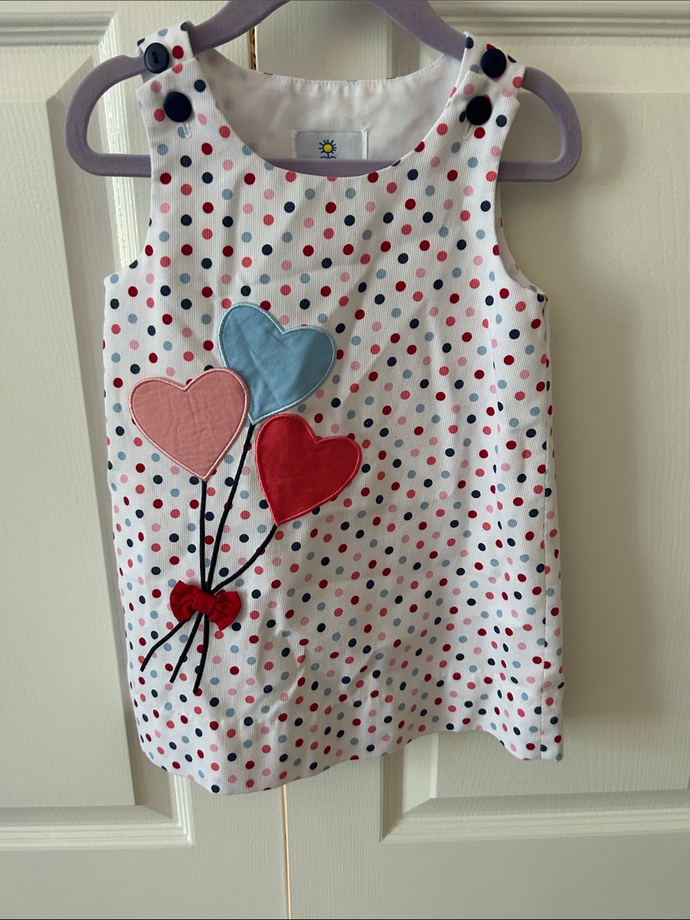 Polka Dot Heart Balloon Girls' Jumper- Florence Eiseman